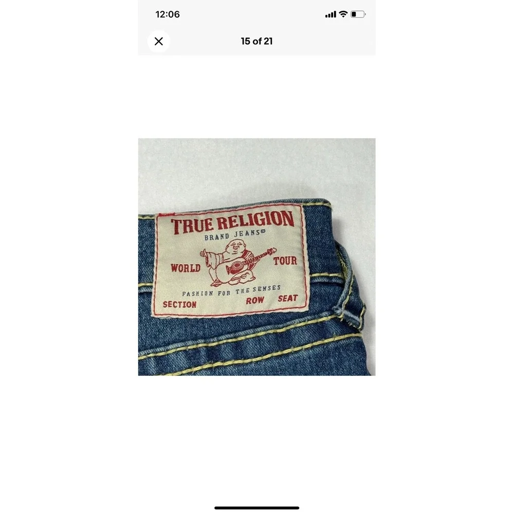 True Religion Rocco Relaxed Skinny‎ Jeans Men's W36 L32 Dark Wash Denim